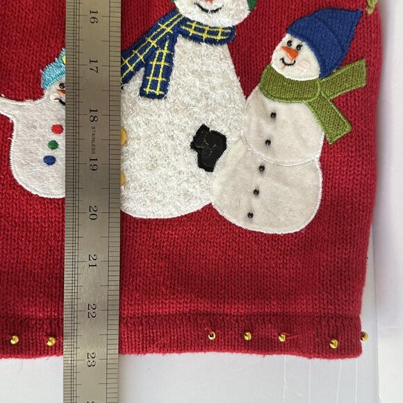 Designers Originals Studio Joy Novelty Vest Womens Petite M Snowman Christmas‎ - Picture 9 of 10